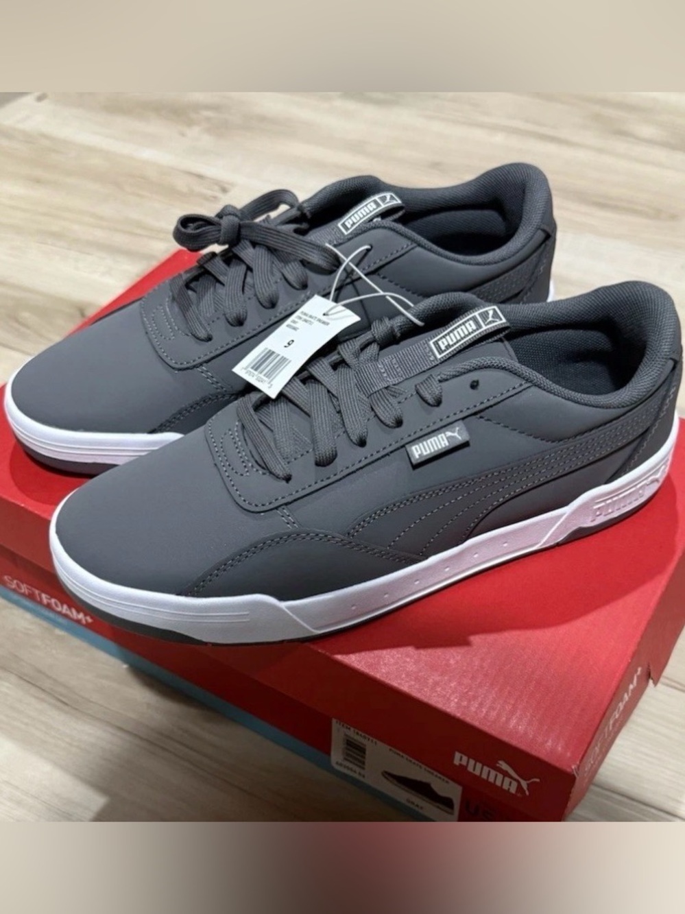 Puma Men’s Skate Buck C Lace Up Sneakers Gray White Size 9 M US